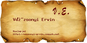 Vázsonyi Ervin névjegykártya